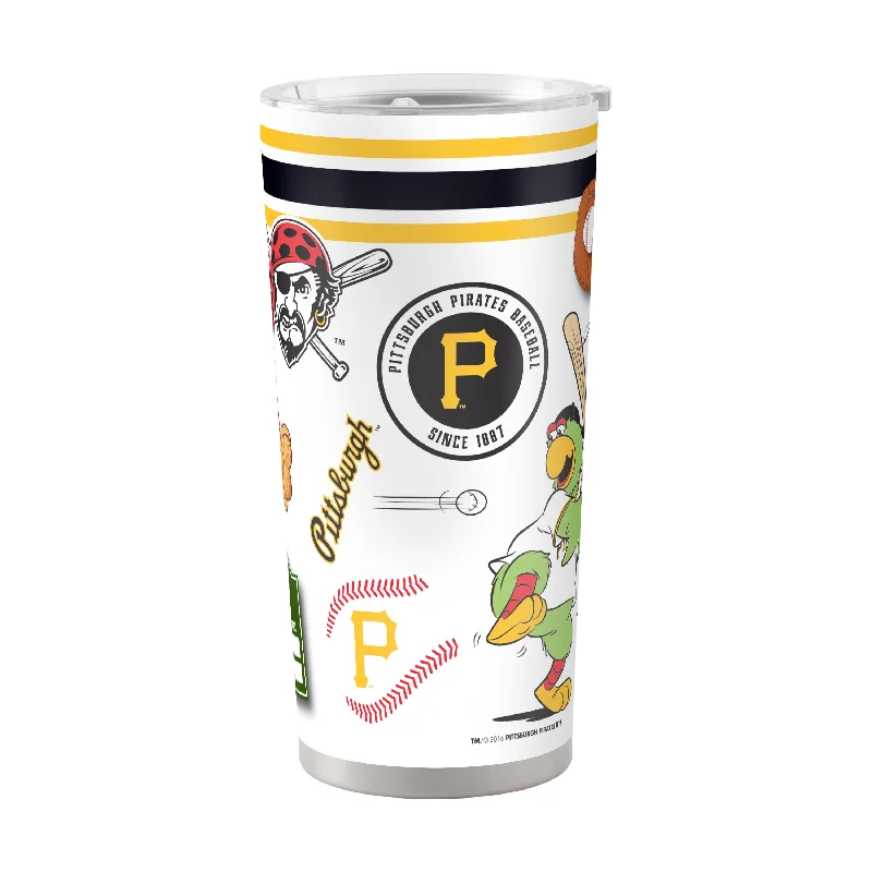 Team Mugs For Corporate Event Giveaways-Pittsburgh Pirates 20oz Native Stainless Steel Tumbler