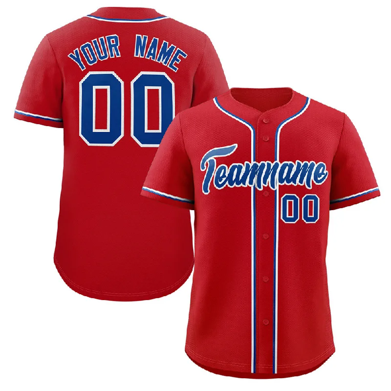 Custom Baseball Jerseys For College Fundraising-Custom Red Royal-White Classic Style Authentic Baseball Jersey