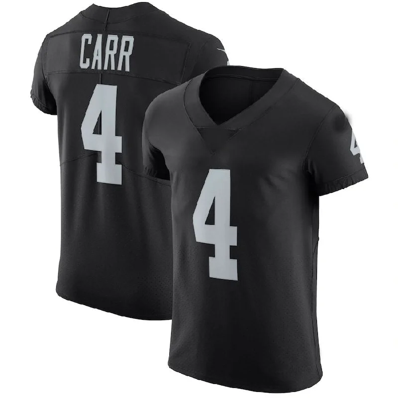 Rugby Jerseys With Custom Text For Fundraisers-LV.Raiders #4 Derek Carr Black Vapor Untouchable Elite Player Jersey Stitched American Football Jerseys