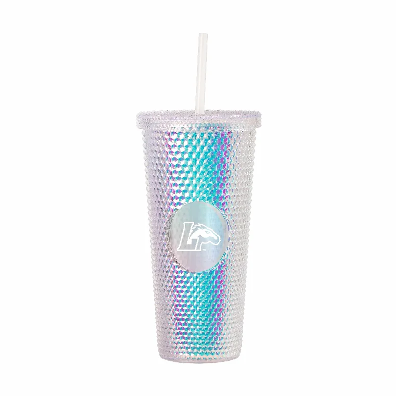 Personalized Team Mugs For Charitable Giving-Longwood Univ 24oz Iridescent Studded Tumbler