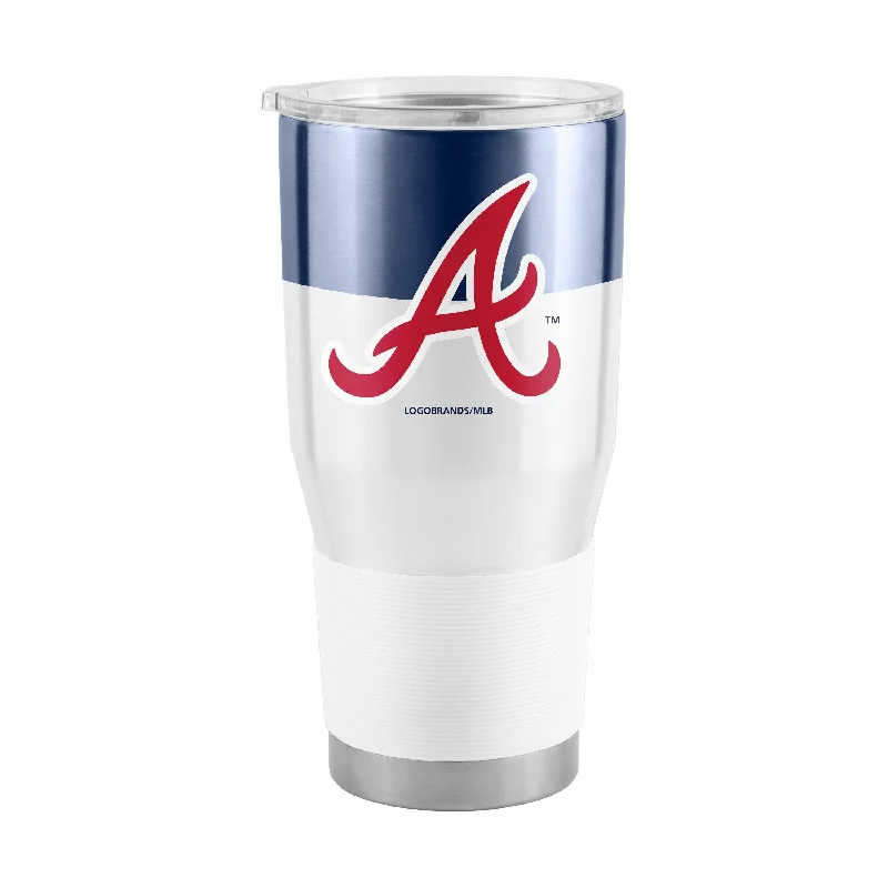 Team Mugs For Fans-Atlanta Braves 30oz Colorblock Stainless Steel Tumbler