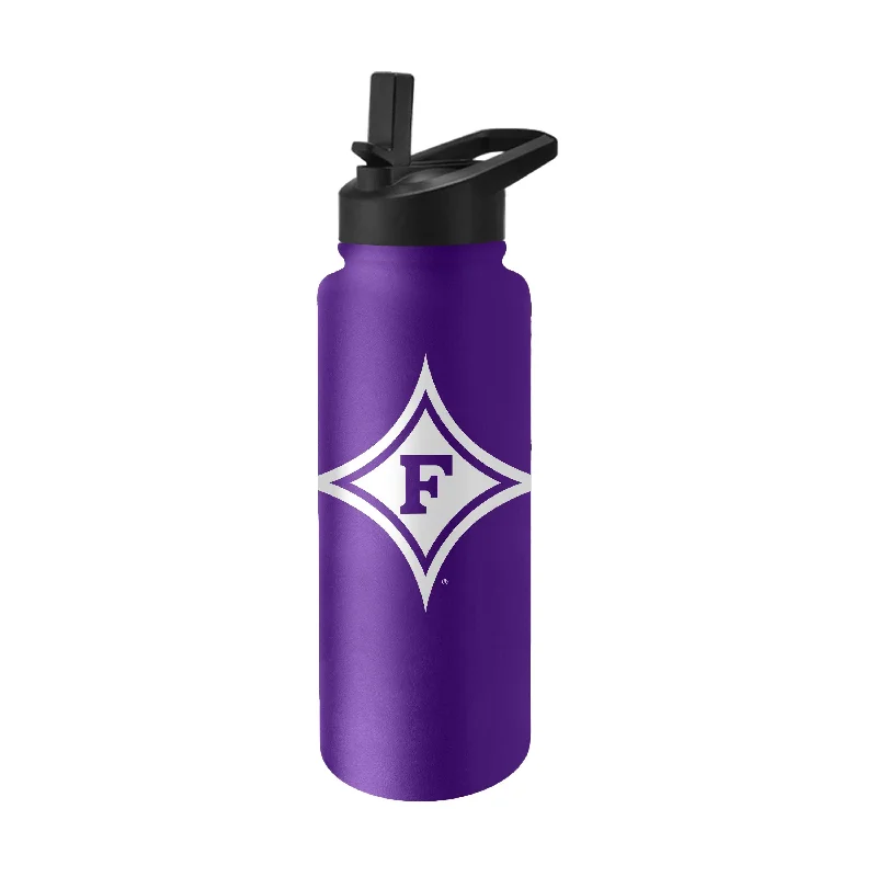 Custom Printed Team Mugs-Furman 34oz Logo Quencher Bottle