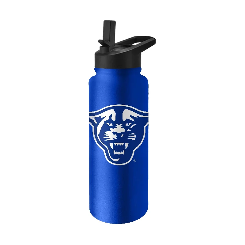 Custom Team Mugs With Team Slogans-Georgia State 34oz Logo Quencher Bottle