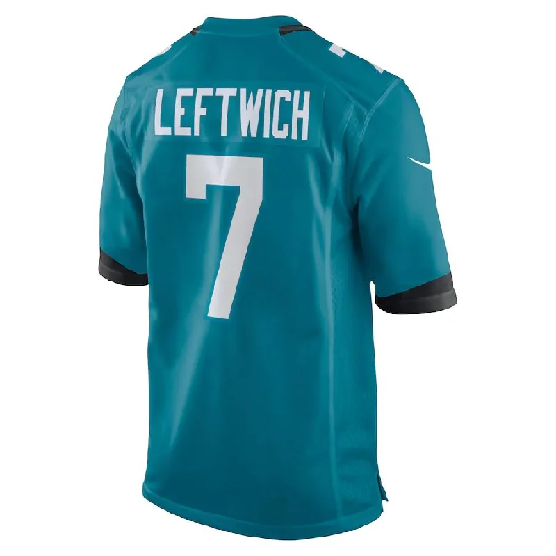 Custom Rugby Jerseys For Special Community Events-J.Jaguars #7 Byron Leftwich Teal Retired Player Game Jersey Stitched American Football Jerseys