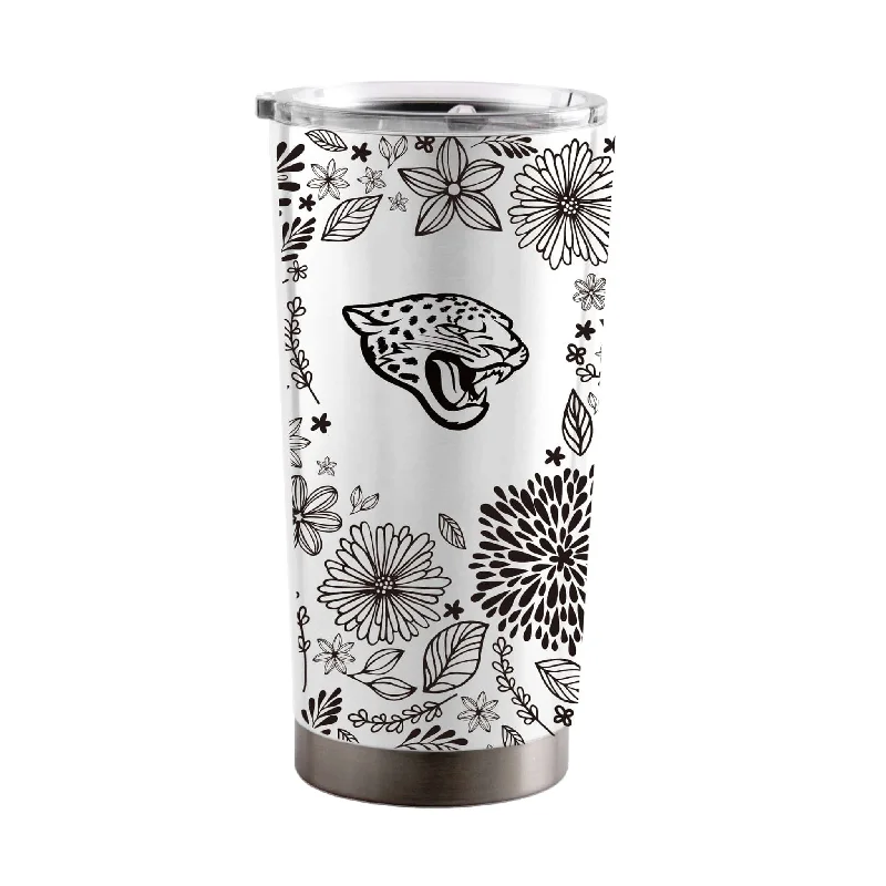 Personalized Team Mugs For Charitable Giving-Jacksonville Jaguars 20oz Botanical Stainless Steel Tumbler