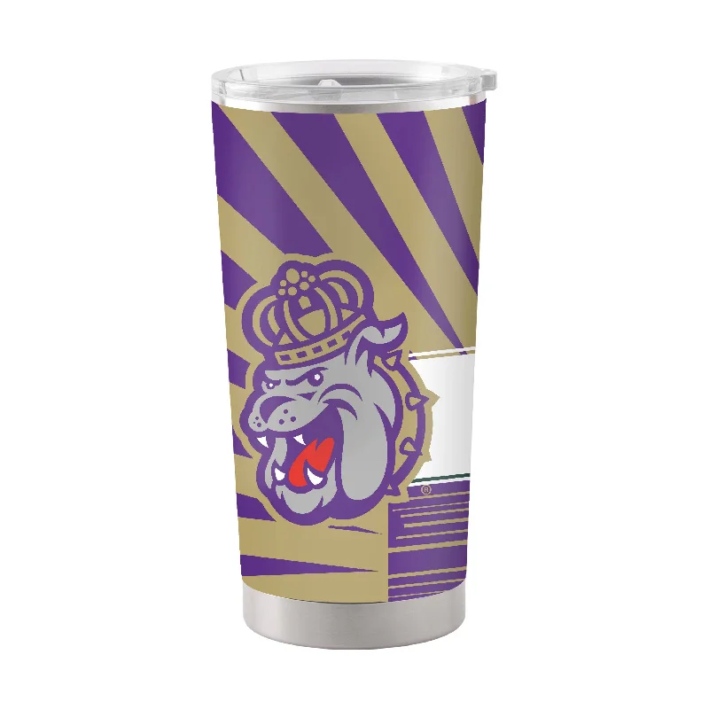 Custom Team Mugs For School Teams-James Madison 20oz Mascot Stainless Tumbler