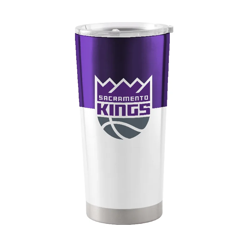 Team Mugs For Large Group Orders-Sacramento Kings 20oz Colorblock Stainless Steel Tumbler