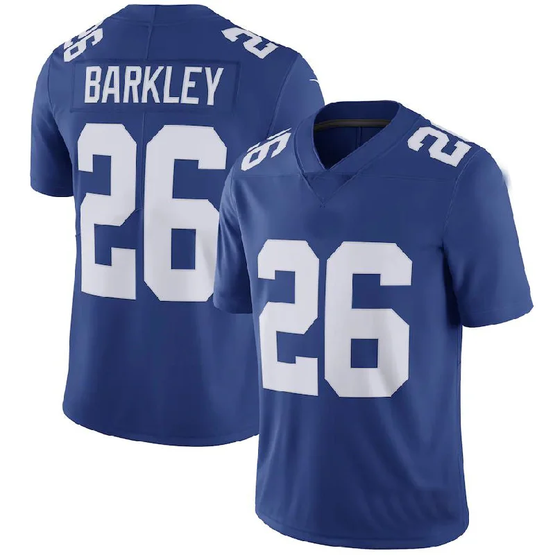 Rugby Jerseys With Team Slogans-NY.Giants #26 Saquon Barkley Royal Team Color Vapor Untouchable Limited Jersey Stitched American Football Jerseys