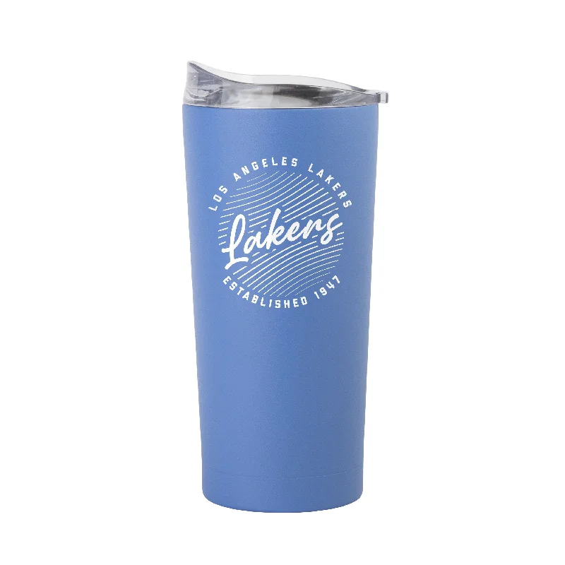 Custom Team Mugs For Local Teams-Los Angeles Lakers 20oz Retro Script Arctic Powder Coat Tumbler