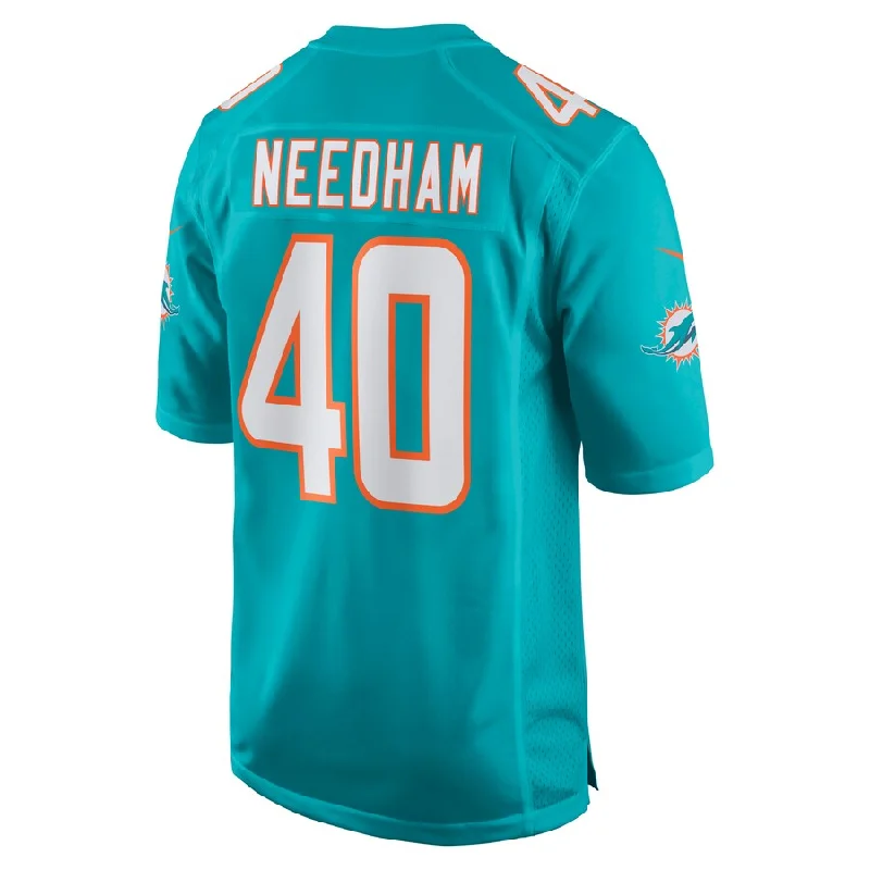 Rugby Jerseys With Unique Sizing Options-M.Dolphins #40 Nik Needham Aqua Game Jersey Stitched American Football Jerseys