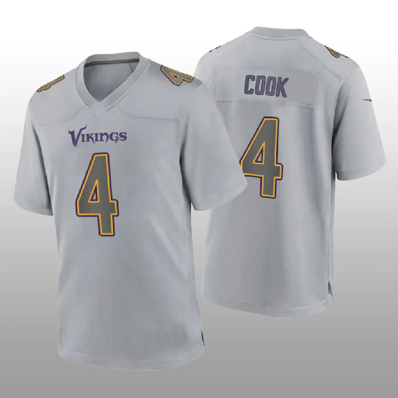 Rugby Jerseys With Special Event Customization-MN.Vikings #4 Dalvin Cook Gray Atmosphere Fashion Game Jersey Stitched American Football Jerseys