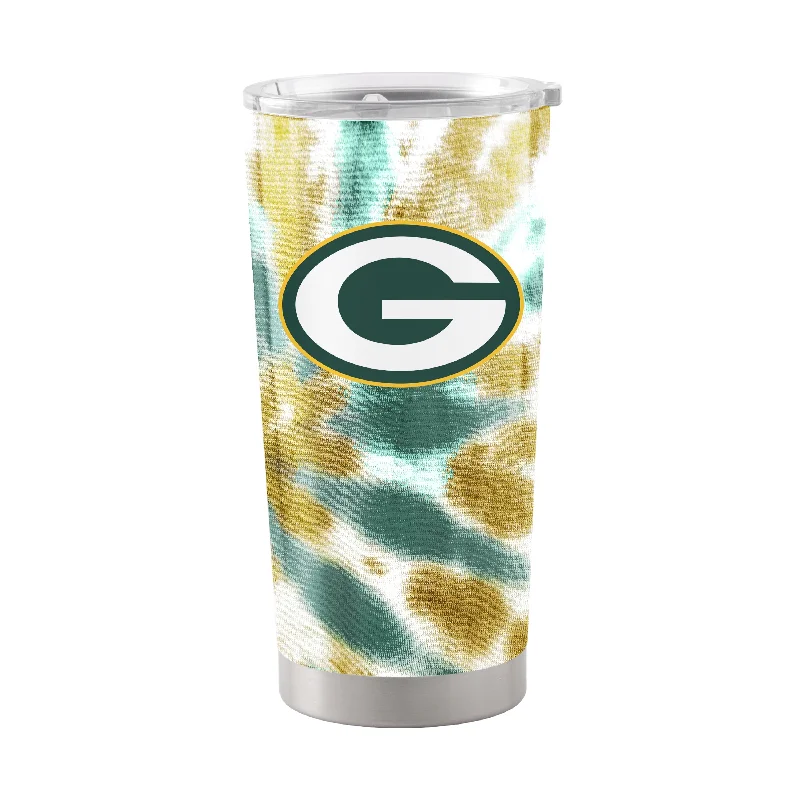 Team Mugs With Player Photos-Green Bay Packers 20oz Tie Dye Stainless Steel Tumbler