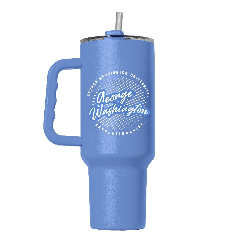 Custom Team Mugs For Annual Reunions-George Washington 40oz Retro Script Powder Coat Tumbler