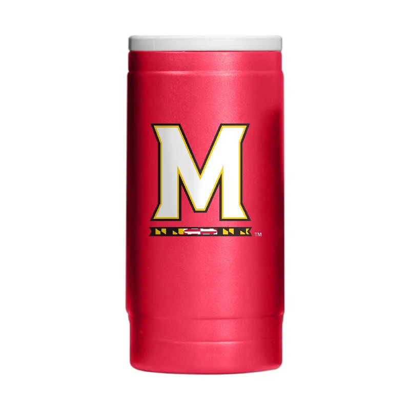 Team Mugs For Corporate Gifts-Maryland 12oz Flipside Powder Coat Slim Can Coolie