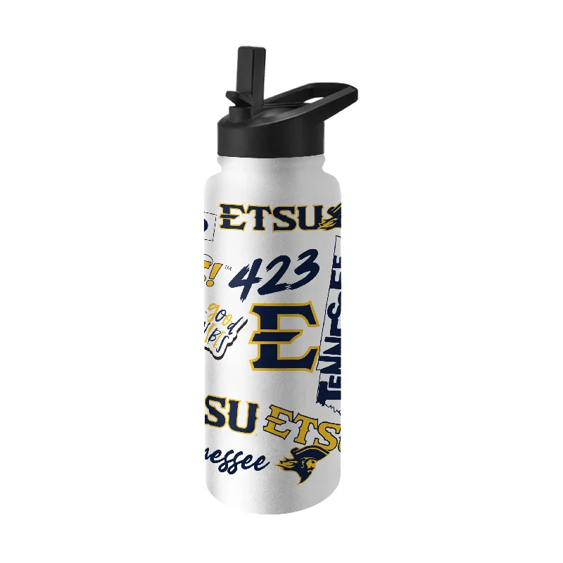 Custom Team Mugs For Group Giveaways-East TN State 34oz Native Quencher Bottle