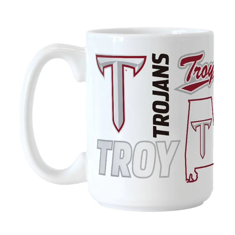 Personalized Team Mugs For Alumni-Troy 15oz Spirit Sublimated Mug