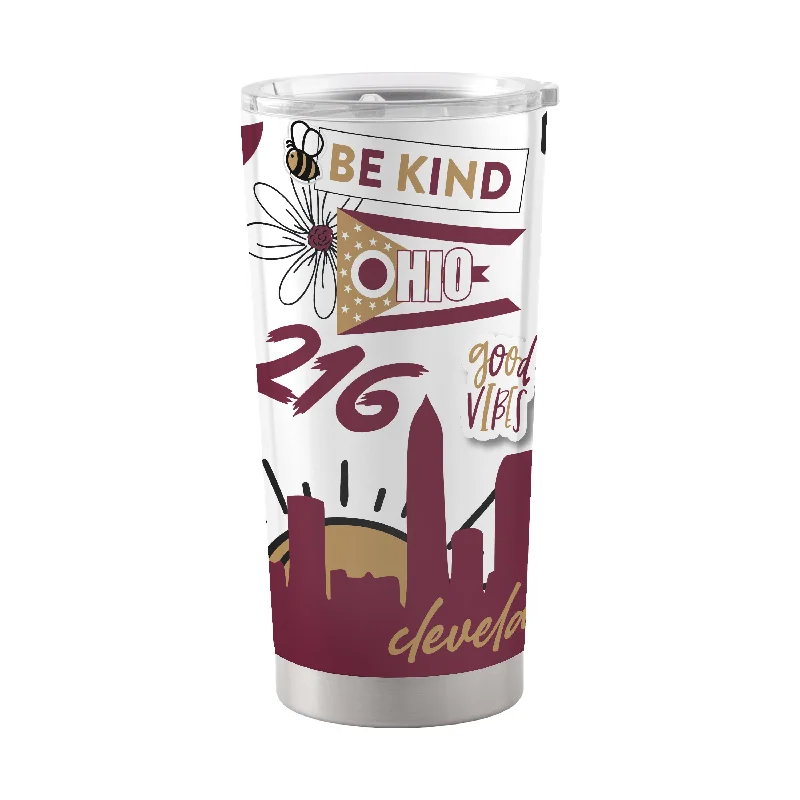 Custom Team Mugs With Personalized Artwork-Cleveland Cavaliers 20oz Native Stainless Tumbler