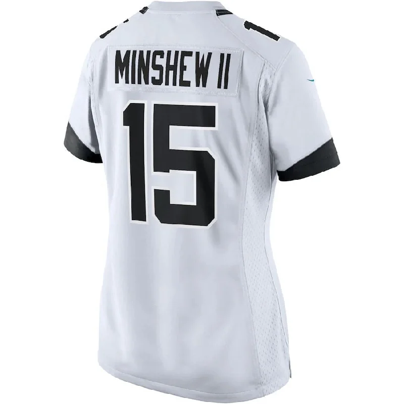 Rugby Jerseys With Custom Font Options-J.Jaguars #15 Gardner Minshew II White Game Jersey Stitched American Football Jerseys