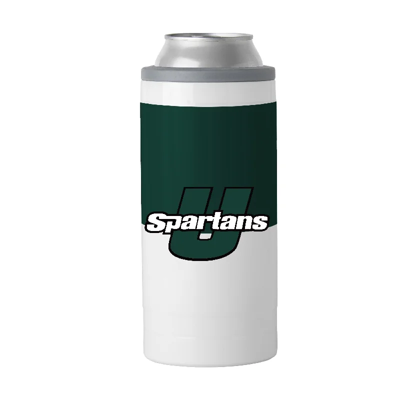 Team Mugs With Custom Design For Leagues-South Carolina Upstate 12oz Colorblock Slim Can Coolie