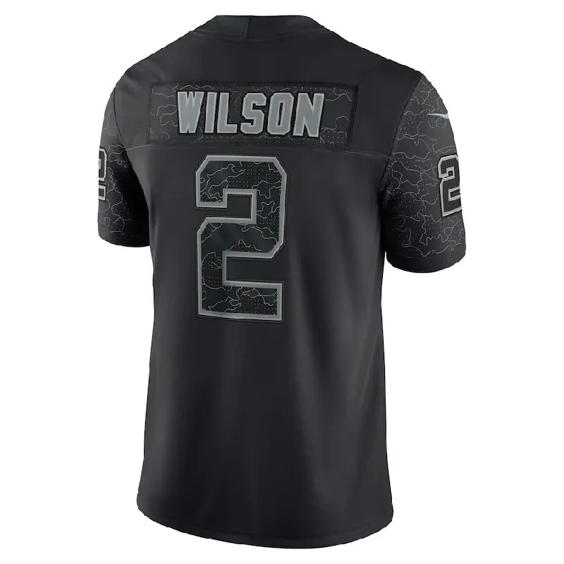 Custom Rugby Jerseys For Special Team Orders-NY.Jets #2 Zach Wilson Black RFLCTV Limited Jersey Stitched American Football Jerseys