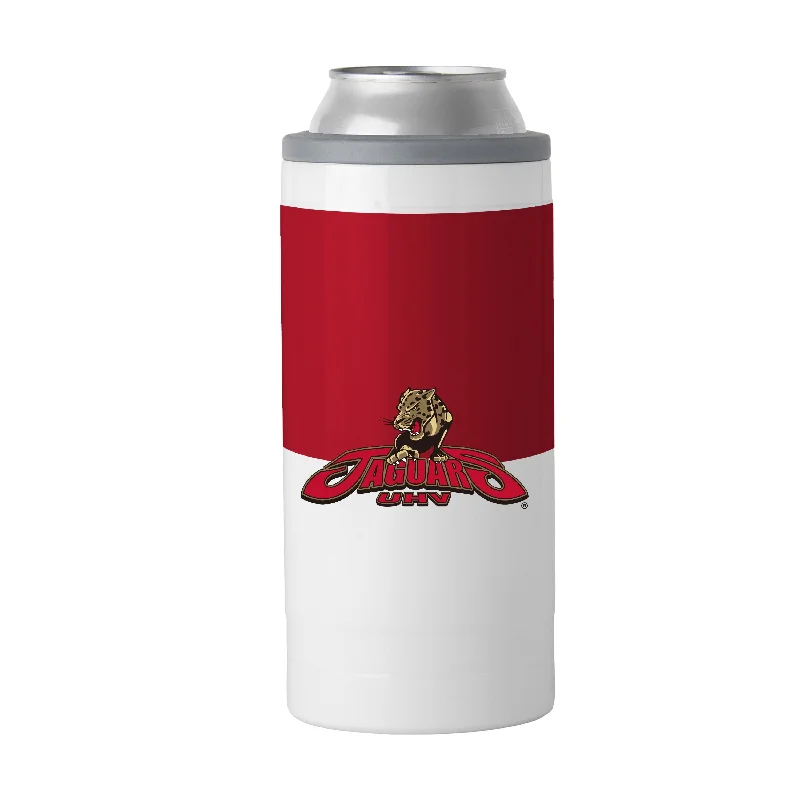 Custom Team Mugs For Special Partnerships-Houston - Victoria 12oz Colorblock Slim Can Coolie