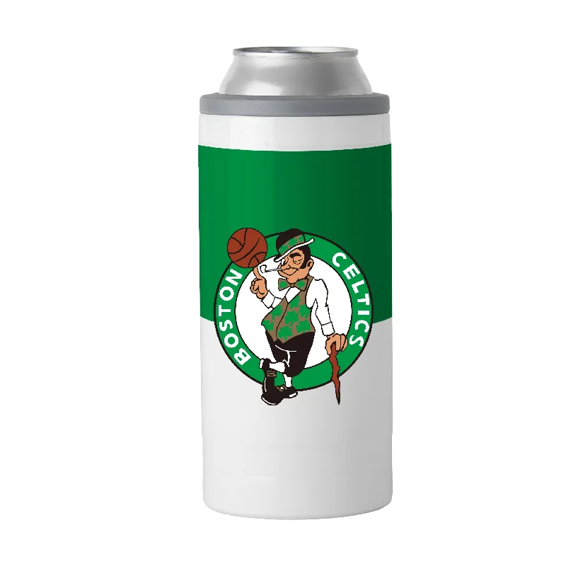 Custom Team Mugs For Special Projects-Boston Celtics Colorblock 12oz Slim Can Coolie