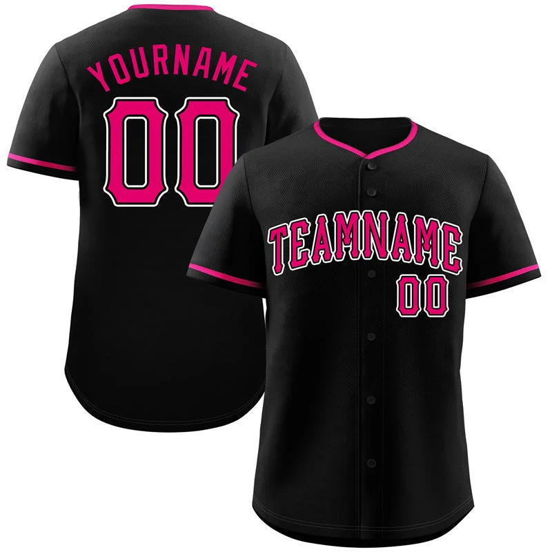 Personalized Baseball Jerseys For Off-Field Wear-Custom Black Pink-White Classic Style Authentic Baseball Jersey