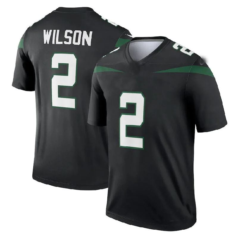 Rugby Jerseys For Team Building Events-NY.Jets #2 Zach Wilson Black Legend Jersey Stitched American Football Jerseys