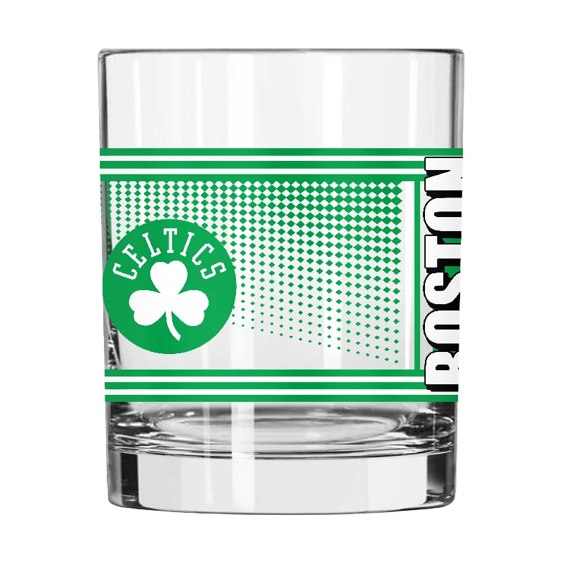 Team Mugs For School & College Events-Boston Celtics 14oz Hero Rocks Glass