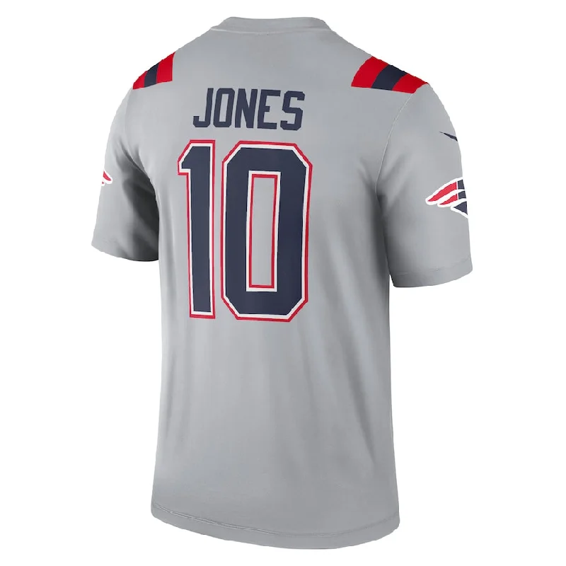 Rugby Jerseys With Custom Back Designs-NE.Patriots #10 Mac Jones Gray Inverted Legend Jersey Stitched American Football Jerseys