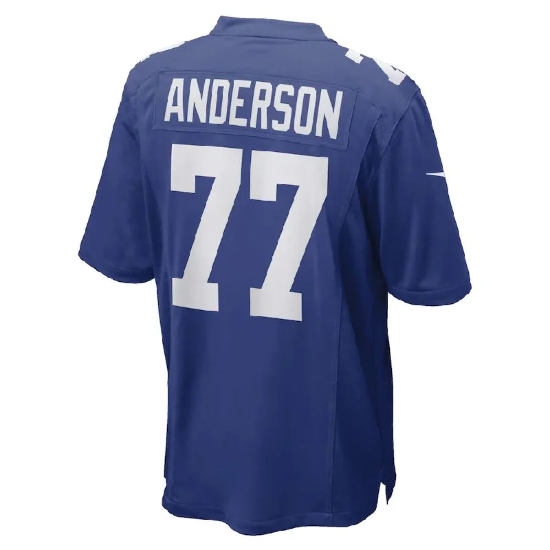 Rugby Jerseys For Custom Branding-NY.Giants #77 Jack Anderson Royal Game Player Jersey Stitched American Football Jerseys