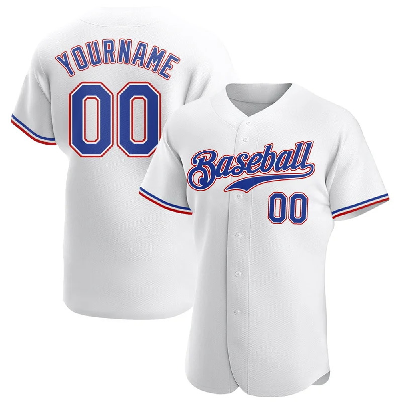 Custom Baseball Jerseys For Special Gifts-Custom White Royal-Red Authentic Baseball Jersey