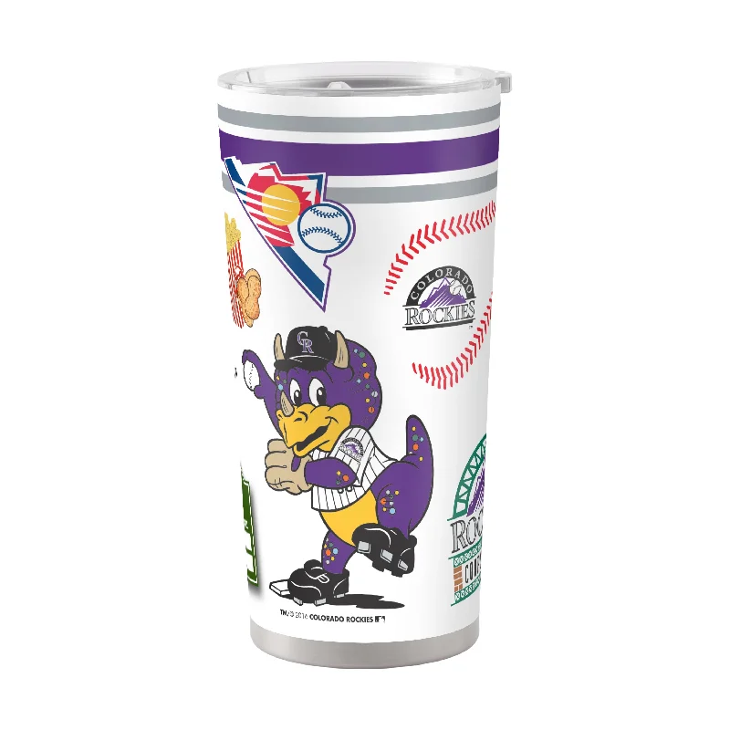 Personalized Team Mugs For Coaches-Colorado Rockies 20oz Native Stainless Steel Tumbler