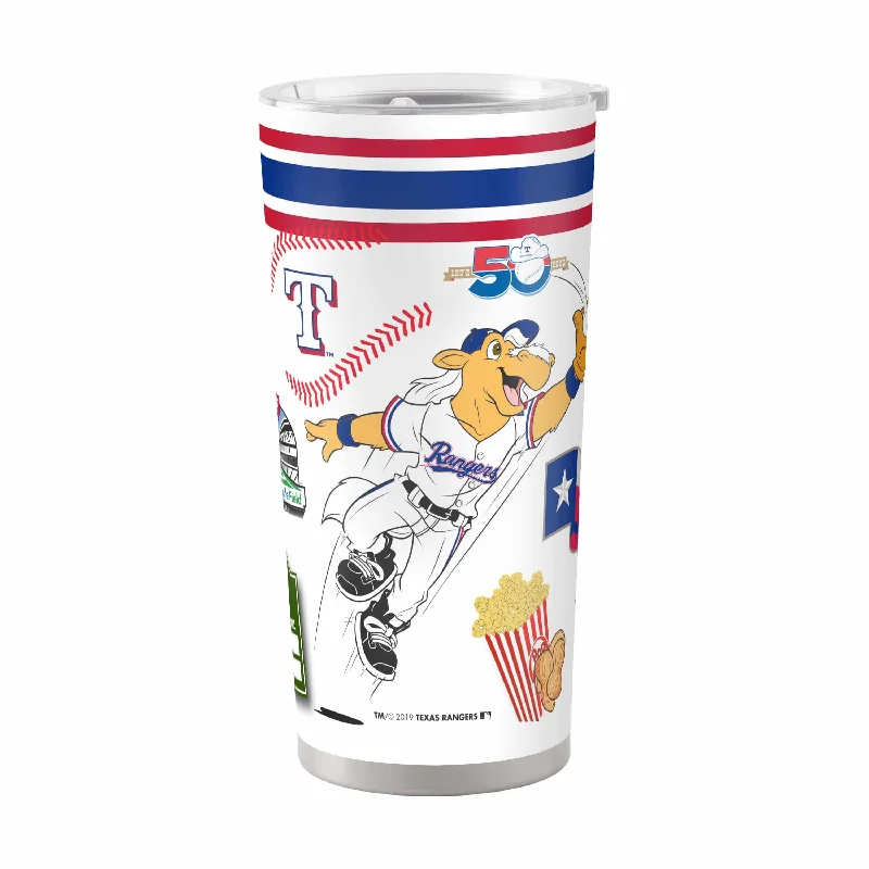 Team Mugs With Custom Design For Leagues-Texas Rangers 20oz Native Stainless Steel Tumbler