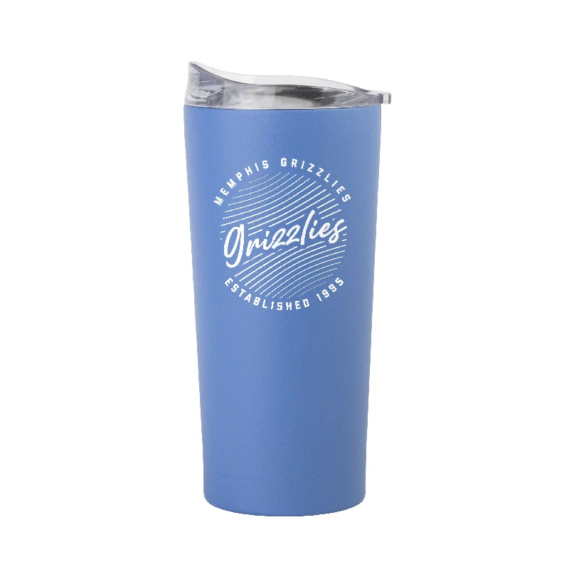 Team Mugs For Fan Gifts & Giveaways-Memphis Grizzlies 20oz Retro Script Arctic Powder Coat Tumbler