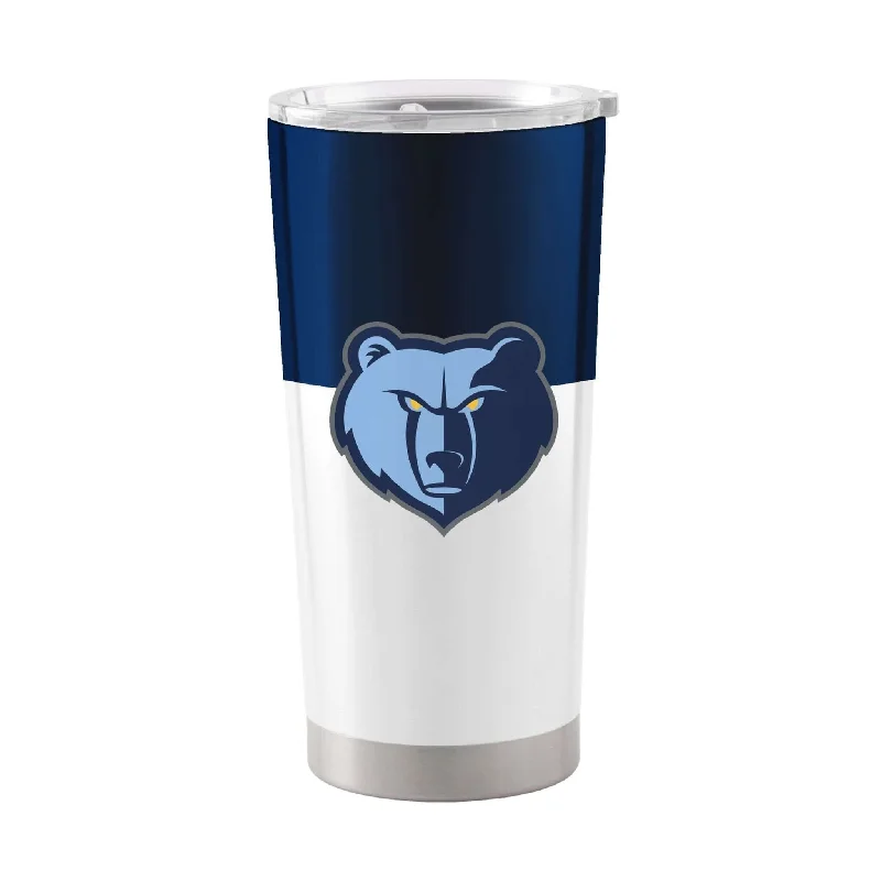 Personalized Team Mugs For Group Events-Memphis Grizzlies 20oz Colorblock Stainless Tumbler