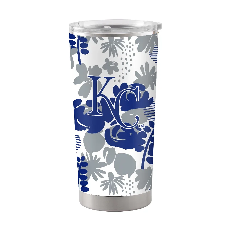 Custom Team Mugs For Event Sponsorship Branding-Kansas City Royals 20oz Floral Stainless Steel Tumbler