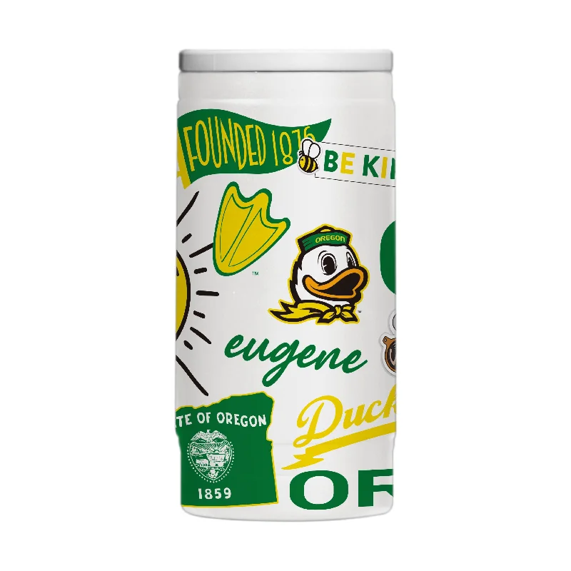 Custom Team Mugs For Official Team Apparel-Oregon 12oz Native Powder Coat Slim Can Coolie