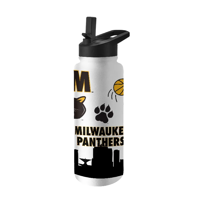 Team Mugs With Team Photos & Logos-Wisconsin Milwaukee 34oz Native Quencher Bottle