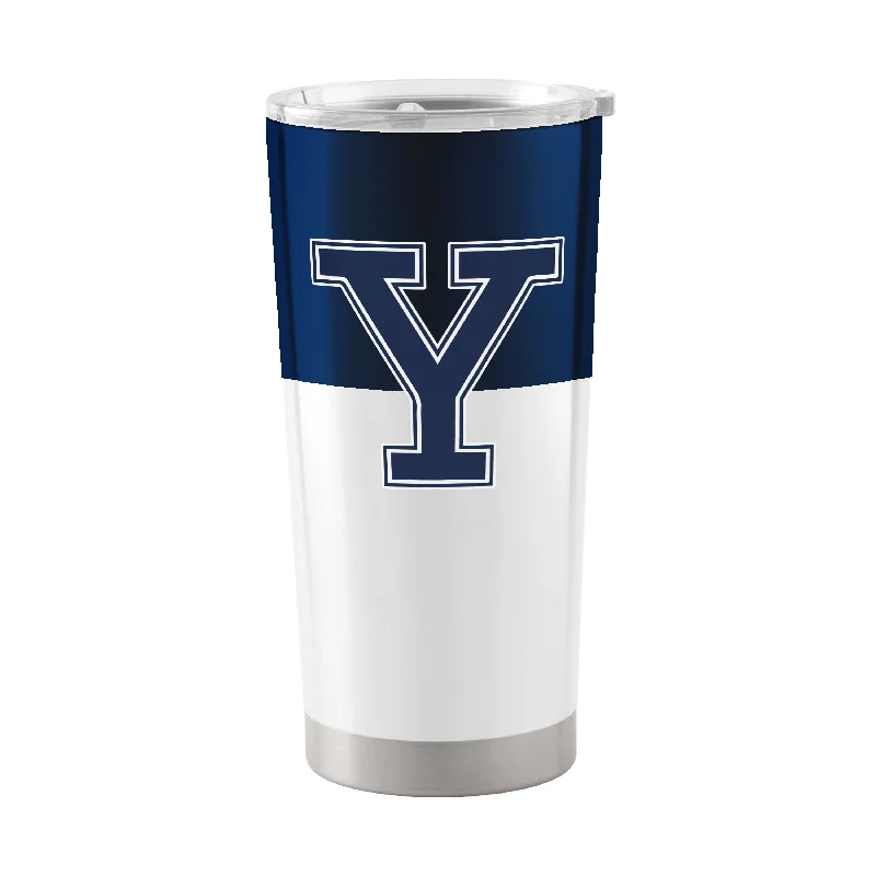 Personalized Team Mugs For Coaches-Yale 20oz Colorblock Stainless Steel Tumbler