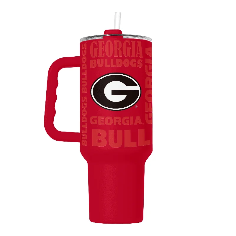 Custom Team Mugs With Inspirational Quotes-Georgia 40oz Replay Powder Coat Tumbler