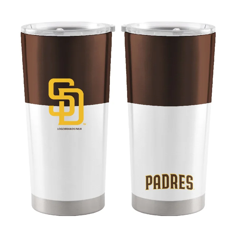 Custom Team Mugs For Group Giveaways-San Diego Padres 20oz Colorblock Stainless Steel Tumbler