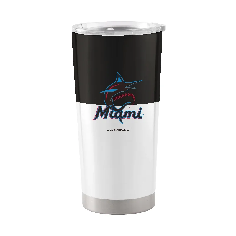 Custom Team Mugs For Gift & Prize Purposes-Miami Marlins 20oz Colorblock Stainless Steel Tumbler