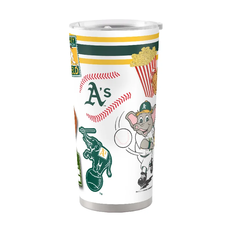 Team Mugs With Custom Text for Special Events-Oakland Athletics 20oz Native Stainless Steel Tumbler