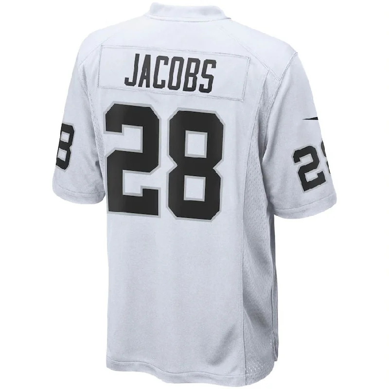 Rugby Jerseys For Competitions and Tournaments-LV.Raiders #28 Josh Jacobs White Game Jersey Stitched American Football Jerseys