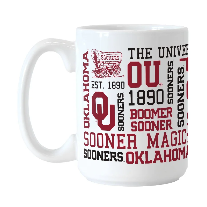 Custom Team Mugs For Promotional Products-Oklahoma 15oz Spirit Sublimated Mug