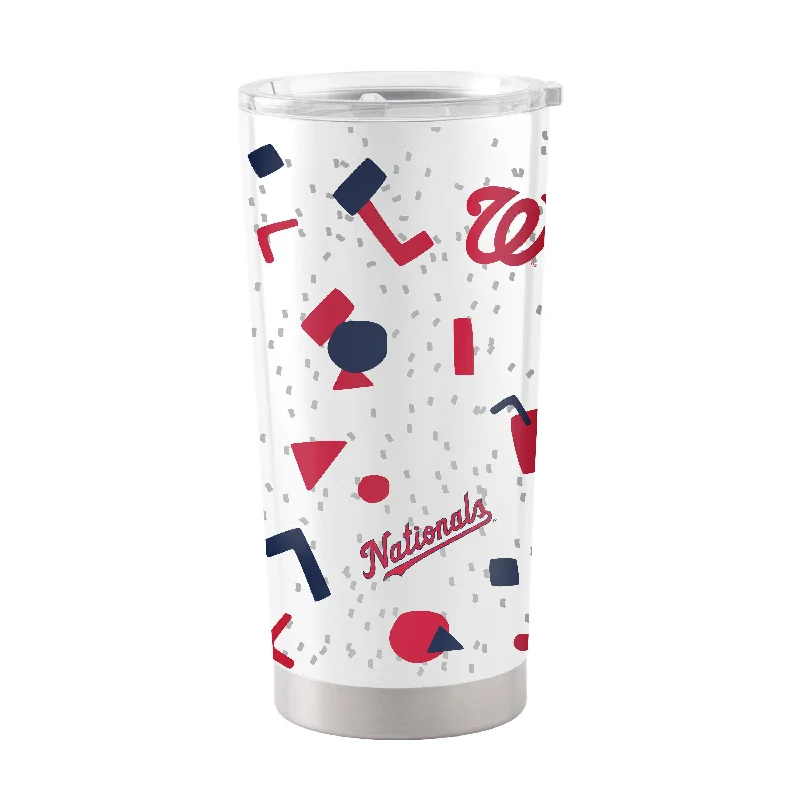 Custom Team Mugs With Team Slogans-Washington Nationals 20oz Flashback Stainless Steel Tumbler