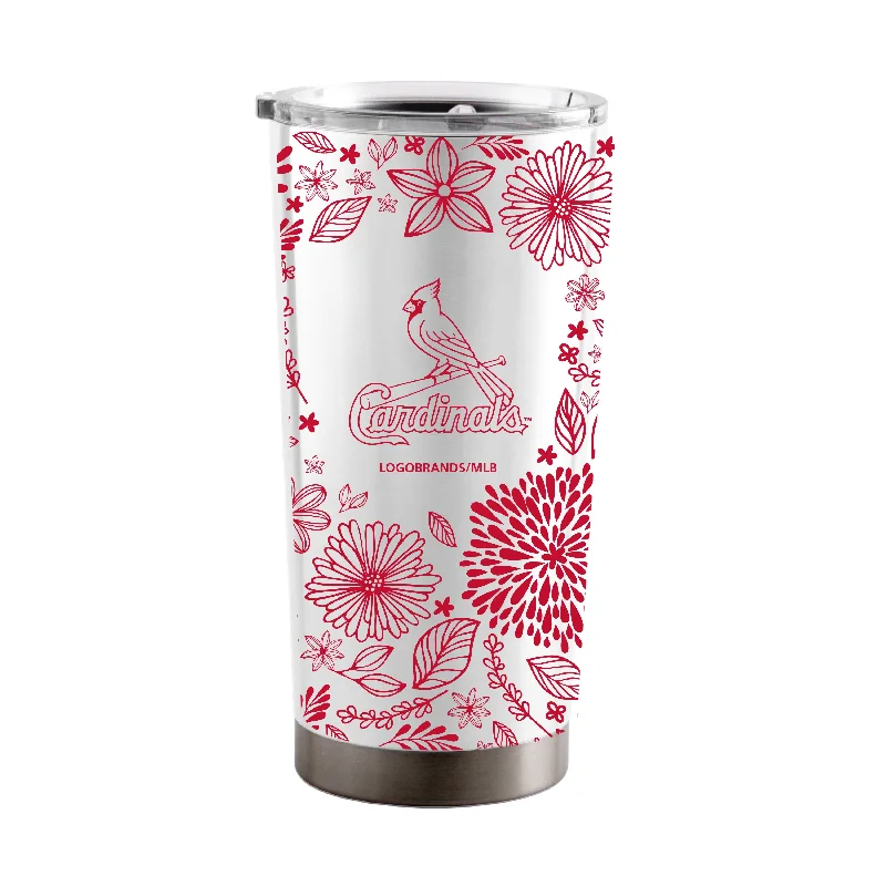 Personalized Team Mugs For Holiday Promotions-St Louis Cardinals 20oz Botanical Stainless Steel Tumbler