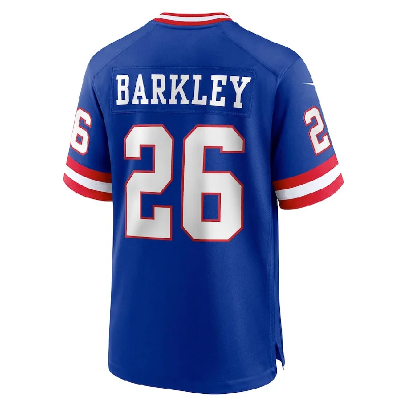 Rugby Jerseys With Custom Sleeve Designs-NY.Giants #26 Saquon Barkley Royal Classic Player Game Jersey Stitched American Football Jerseys