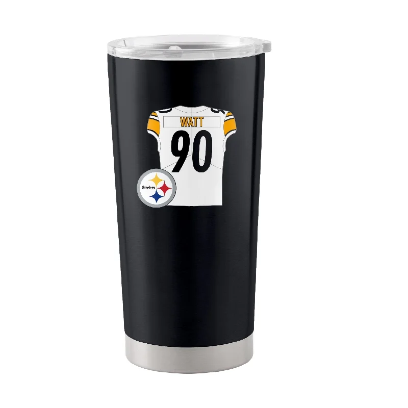 Custom Team Mugs For Group Orders-Pittsburgh Steelers TJ Watt 20oz Stainless Steel Tumbler